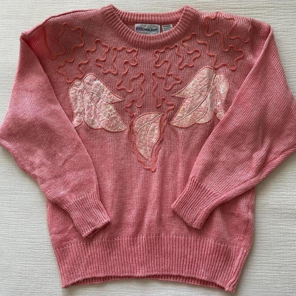 Vintage Dana Scott Women’s Pink Coral Sweater Size Large